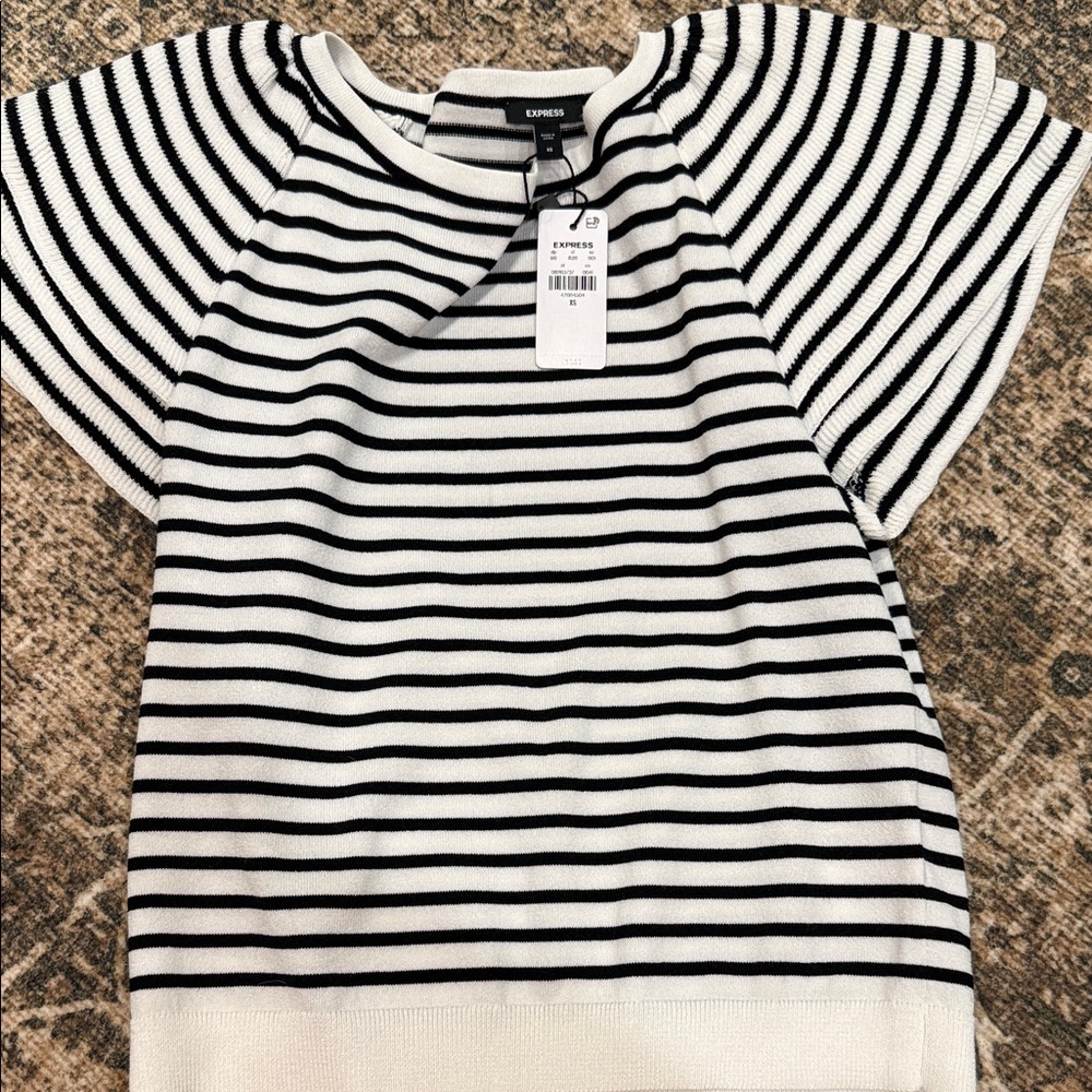 NWT Express Striped Short Sleeve Sweater
